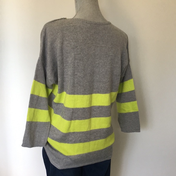 GAP Citron Colorblock Stripe Cotton Cashmere Blend Sweater, size Medium Tall ❤️ - Picture 6 of 13